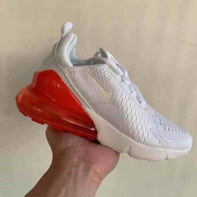 Men's Hot sale Running weapon Air Max 270 White/Orange Shoes 0103