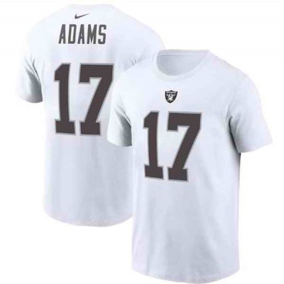 Men's Las Vegas Raiders #17 Davante Adams 2022 White Name & Number T-Shirt