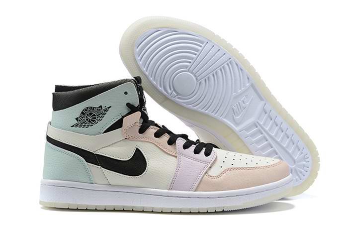 Women's Running Weapon Air Jordan 1 Cream/Blue Shoes 0232