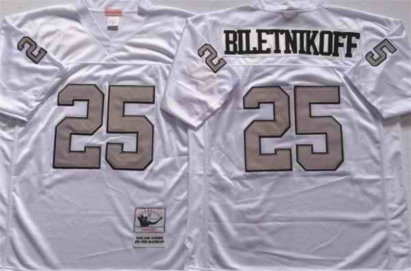 Men's Las Vegas Raiders #25 Fred Biletnikoff White Limited Stitched Jersey