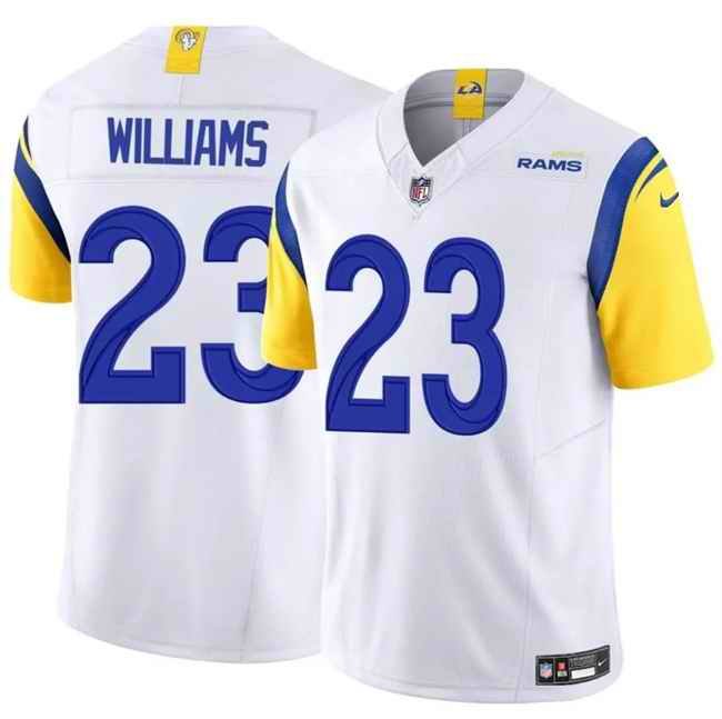 Men's Los Angeles Rams #23 Kyren Williams White 2024 F.U.S.E. Vapor Untouchable Stitched Football Jersey