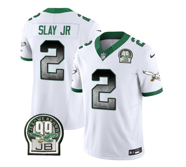 Men's Philadelphia Eagles #2 Darius Slay JR White 2023 F.U.S.E. Throwback Vapor Untouchable Limited Stitched Football Jersey