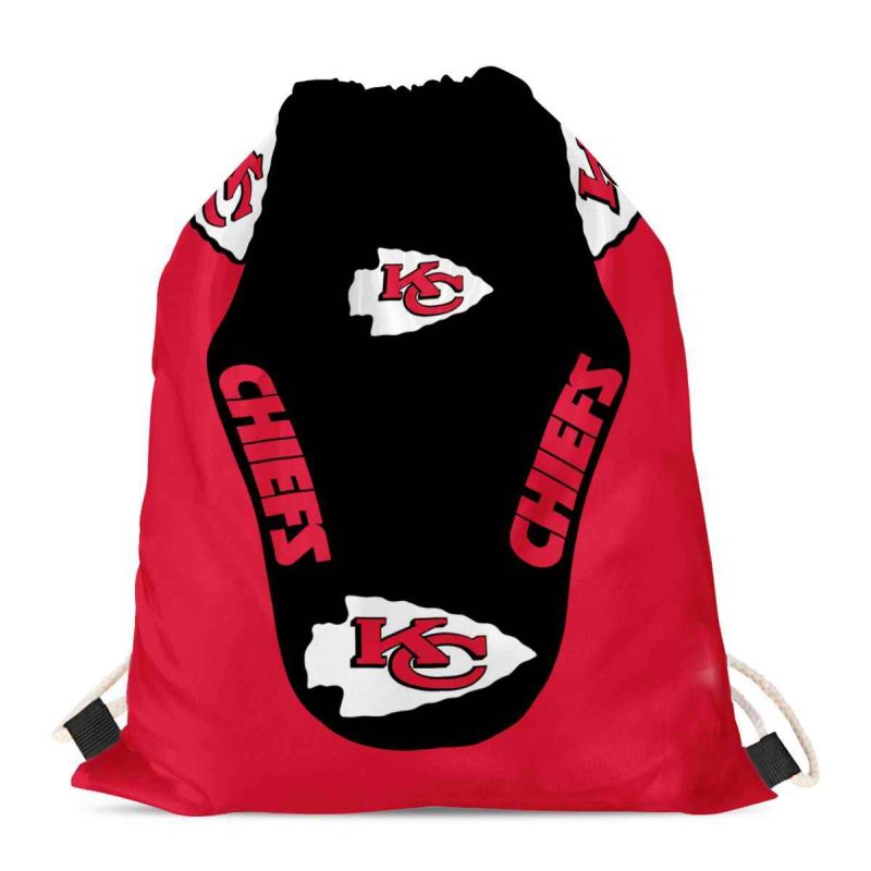 Kansas City Chiefs Drawstring Backpack sack / Gym bag 18 x 14 001