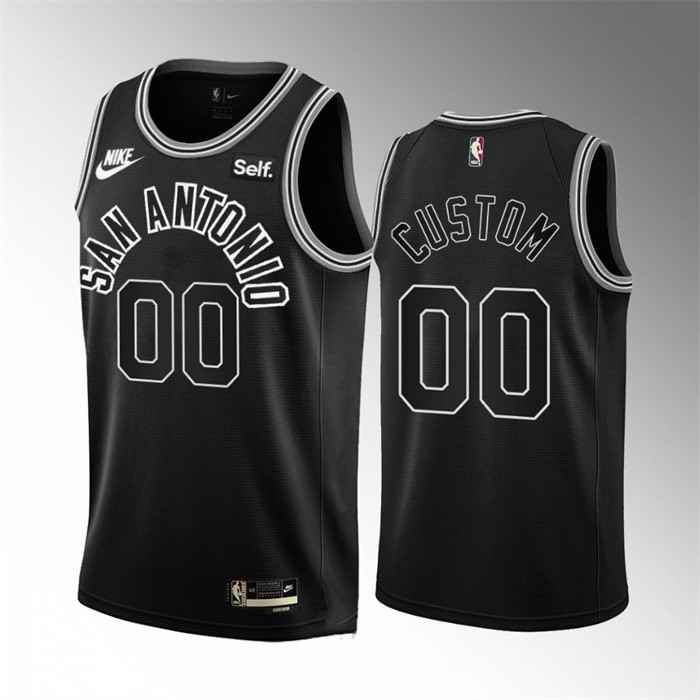 Men's San Antonio Spurs Active Player Custom Black 2022/23 Classic Edition  Stitched NBA Jersey