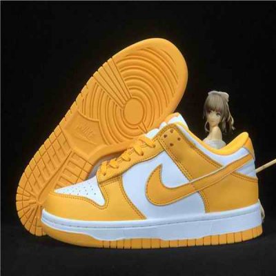 Women's Dunk Low SB Yellow/White Shoes 085