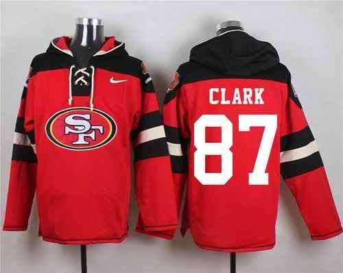 Nike 49ers #87 Dwight Clark Red Player Pullover NFL Hoodie