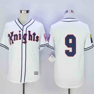 New York Knights The Natural #9 Roy Hobbs White Movie Stitched Baseball Jersey