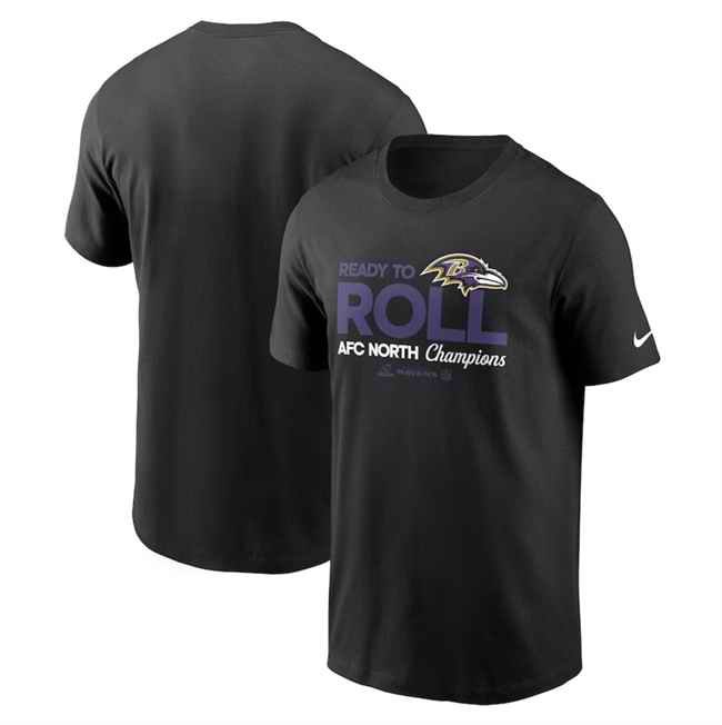 Men's Baltimore Ravens Black 2024 AFC North Champions Locker Room Trophy Collection T-Shirt