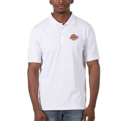 Men's Los Angeles Lakers Antigua White Legacy Pique Polo