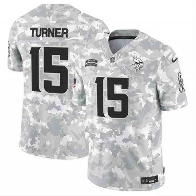 Men's Minnesota Vikings #15 Dallas Turner 2024 F.U.S.E Arctic Camo Salute to Service Limited Stitched Football Jersey