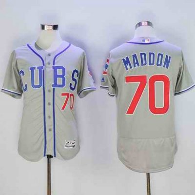 Cubs #70 Joe Maddon Grey Flexbase Authentic Collection Alternate Road Stitched MLB Jersey