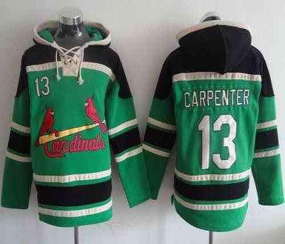 Cardinals #13 Matt Carpenter Green Sawyer Hooded Sweatshirt MLB Hoodie