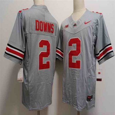 Men's Ohio State Buckeyes #2 Caleb Downs Grey 2023 F.U.S.E. Limited Stitched Jersey