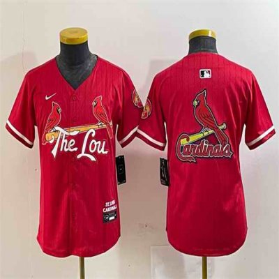 Youth St. Louis Cardinals Team Big Logo Red 2024 City Connect Limited Stitched Baseball Jersey