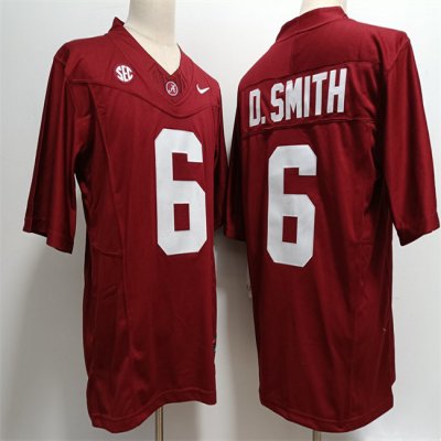 Men's Alabama Crimson Tide #6 DeVonta Smith Red F.U.SE Stitched Jersey