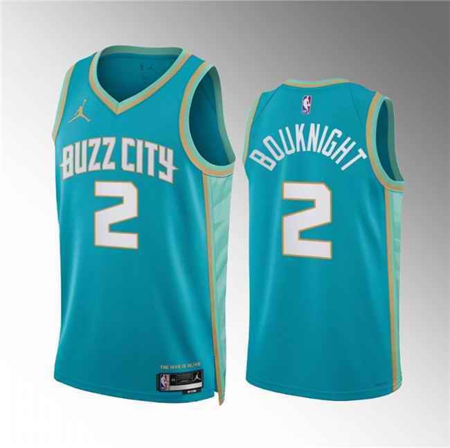 Men's Charlotte Hornets #2 James Bouknight Teal 2023/24 City Edition Stitched Basketball Jersey