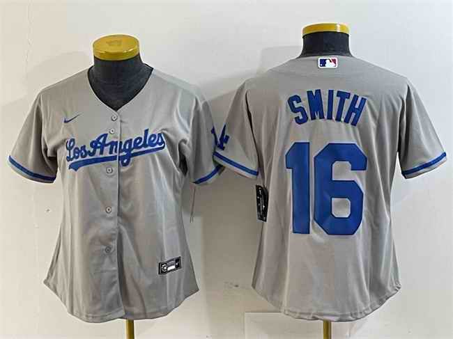 Youth Los Angeles Dodgers #16 Will Smith Grey Stitched Baseball Jersey