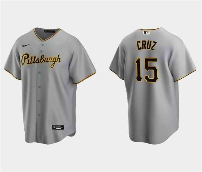 Men's Pittsburgh Pirates #15 Oneil Cruz Grey Cool Base Stitched Baseball Jersey