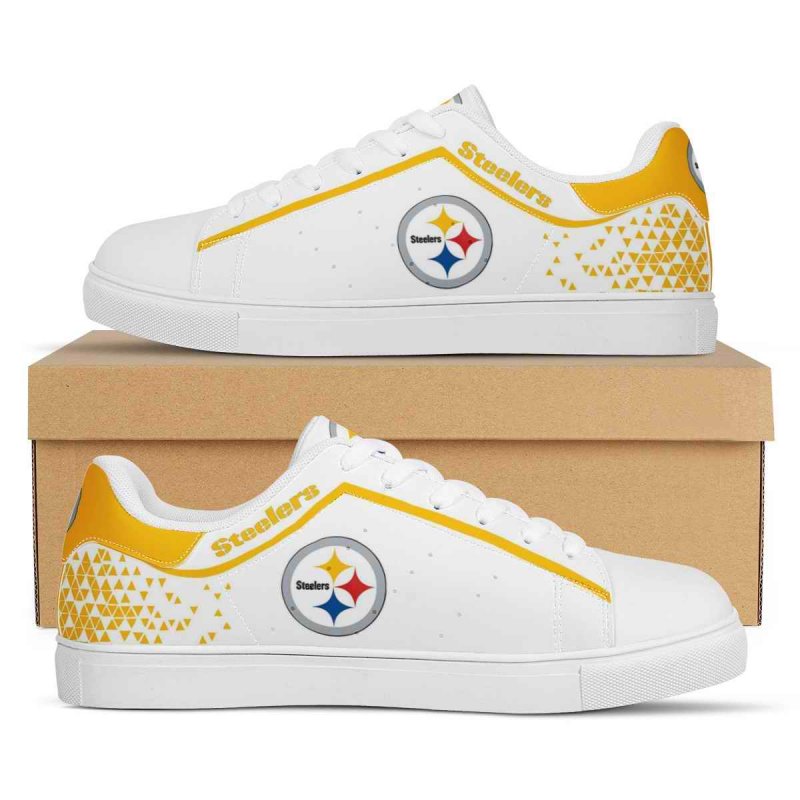 Men's Pittsburgh Steelers Low Top Leather Sneakers 002