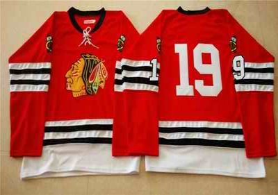 Mitchell And Ness 1960-61 Blackhawks #19 Jonathan Toews Red Stitched NHL Jersey