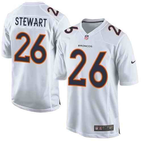 Nike Broncos #26 Darian Stewart White Men's Stitched NFL Game Event Jersey