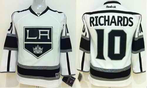 Kings #10 Mike Richards White Road Stitched Youth NHL Jersey