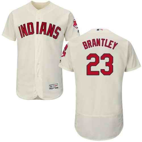 Indians #23 Michael Brantley Cream Flexbase Authentic Collection Stitched MLB Jersey