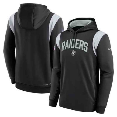 Men's Las Vegas Raiders Black Sideline Stack Performance Pullover Hoodie 001