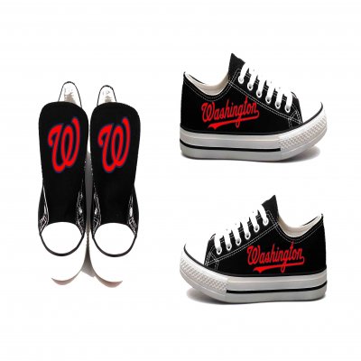 Women's Washington Nationals Repeat Print Low Top Sneakers 002