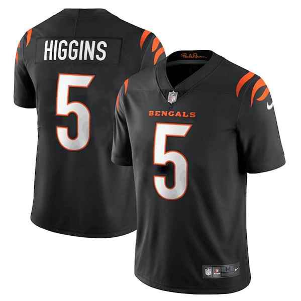 Youth Cincinnati Bengals #5 Tee Higgins Black Vapor Untouchable Limited Stitched Jersey