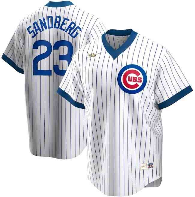 Men's Chicago Cubs #23 Ryne Sandberg 2020 New White Cool Base Stitched Jersey