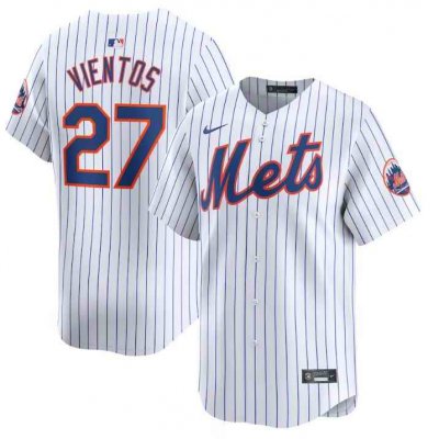 Men's New York Mets #27 Mark Vientos White 2024 Home Limited Stitched Baseball Jersey