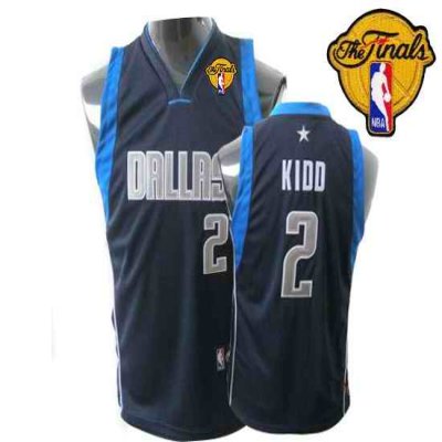 Mavericks 2011 Finals Patch #2 Jason Kidd Dark Blue Stitched Youth NBA Jersey