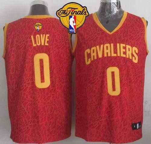 Cavaliers #0 Kevin Love Red Crazy Light The Finals Patch Stitched NBA Jersey