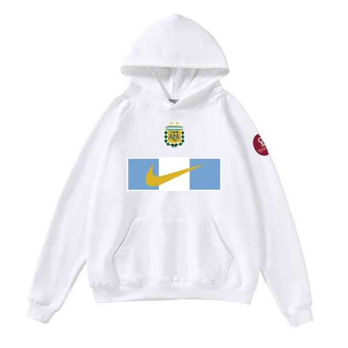 Men's Argentina World Cup Soccer Hoodie White 002