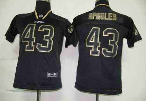 Saints #43 Darren Sproles Lights Out Black Stitched Youth NFL Jersey