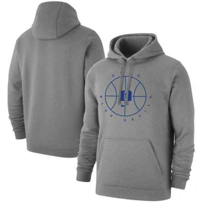 Men's Duke Blue Devils Grey Basketball Icon Club Fleece Pullover Hoodie