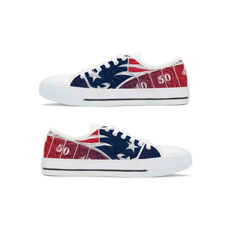 Men's New England Patriots Low Top Canvas Sneakers 004