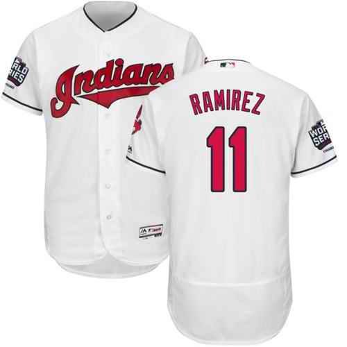 Indians #11 Jose Ramirez White Flexbase Authentic Collection 2016 World Series Bound Stitched MLB Jersey