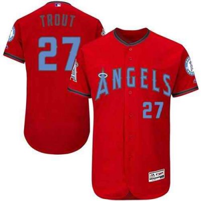 Angels of Anaheim #27 Mike Trout Red Flexbase Authentic Collection 2016 Father's Day Stitched MLB Jersey