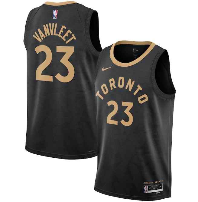 Men's Toronto Raptors #23 Fred VanVleet 2022/23 City Edition Black Stitched Basketball Jersey