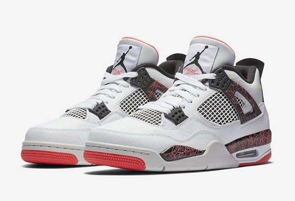 Men's Hot Sale Running weapon Air Jordan 4 White/Black-Bright Crimson Shoes 062