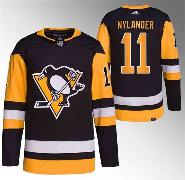 Men's Pittsburgh Penguins #11 Alex Nylander Black Stitched Jersey