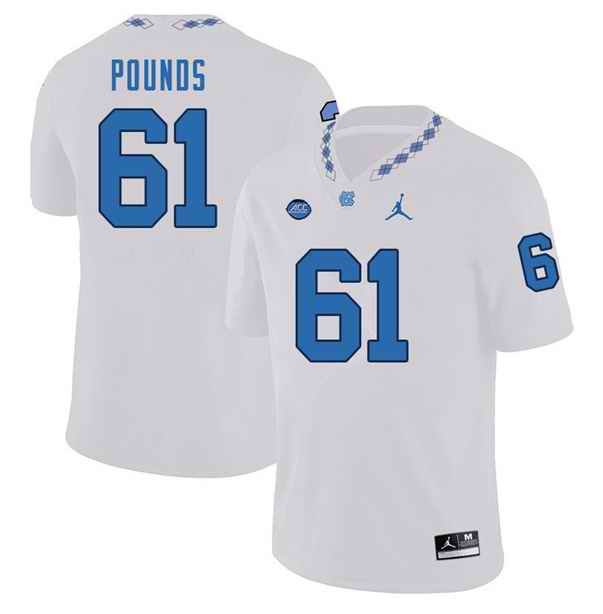 North Carolina #61 Diego Pounds White Stitched NCAA Jersey