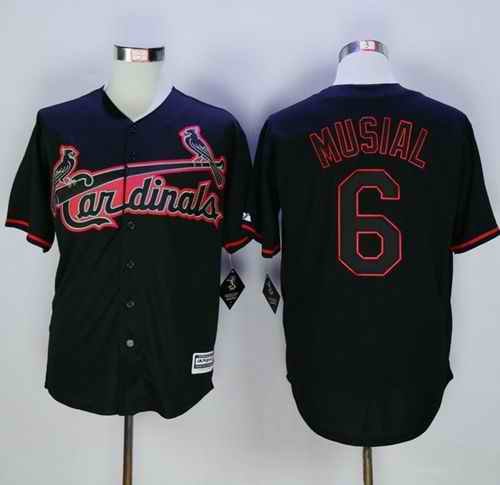 Cardinals #6 Stan Musial Black New Cool Base Fashion Stitched MLB Jersey