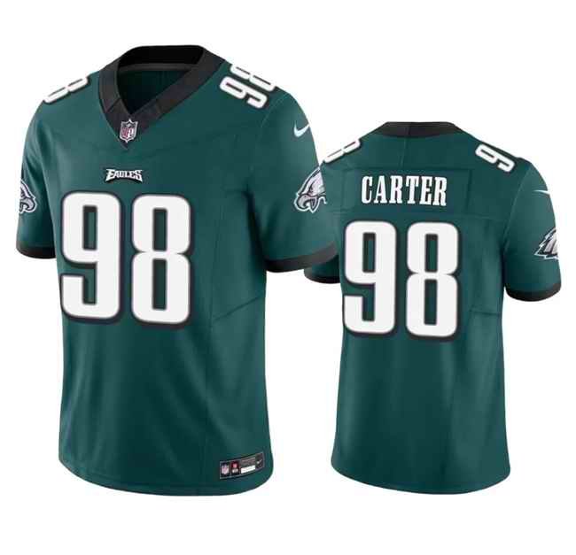 Men's Philadelphia Eagles #98 Jalen Carter Green 2023 F.U.S.E. Vapor Untouchable Limited Stitched Football Jersey