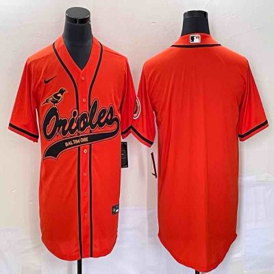 Men's Baltimore Orioles Blank Orange Cool Base Stitched Jersey