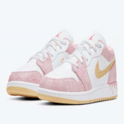 Women's Running weapon Air Jordan 1 Low GS Paint Drip'' CW7104-601 Shoes 078