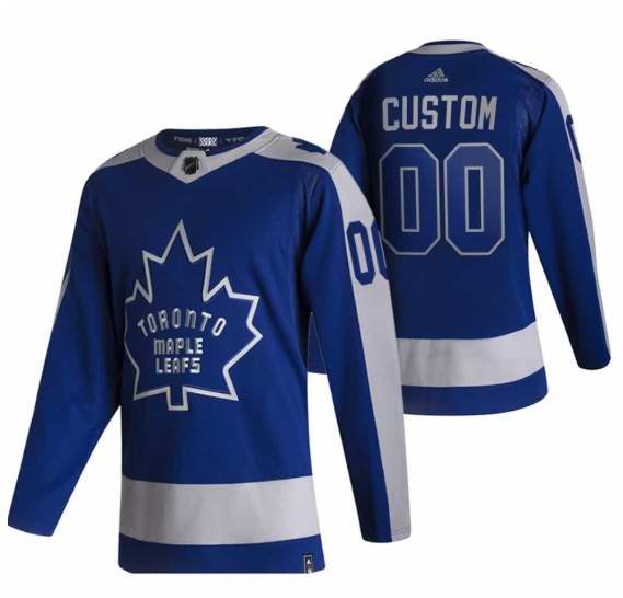 Men's Toronto Maple Leafs Custom 2020/2021 Blue Reverse Retro Special Edition Stitched Hockey Jersey