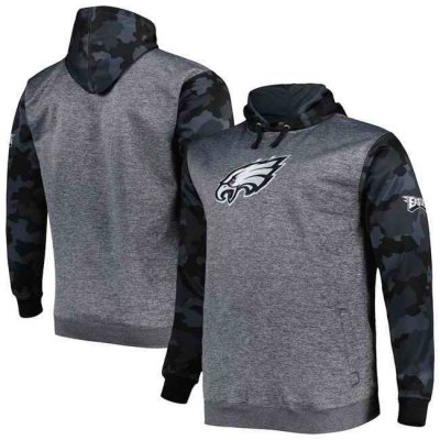 Men's Philadelphia Eagles Heather Charcoal Big & Tall Camo Pullover Hoodie